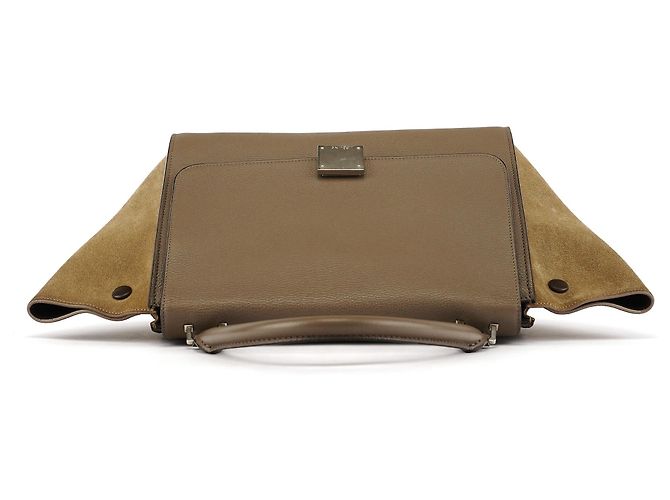 Trapèze Céline Borsa Trapeze 2-Way in pelle taupe - vista 4