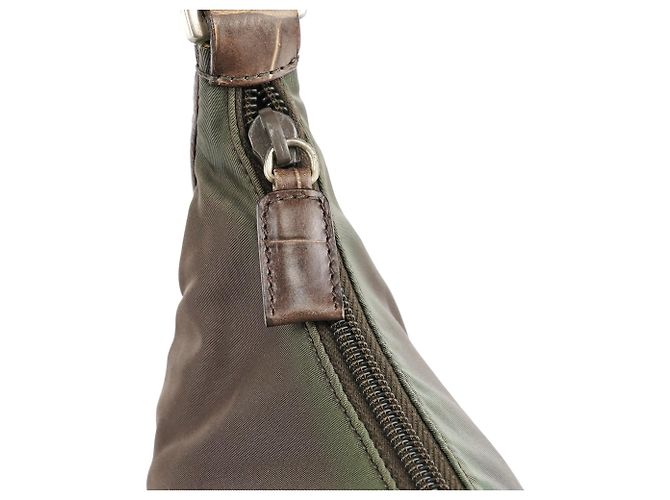 Prada Borsa a tracolla 1998 Green Tessuto Cocco Metal - vista 7