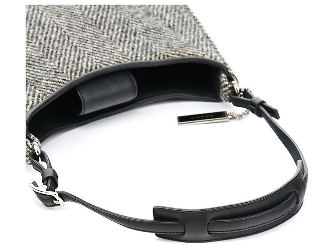 Coach Borsa a spalla 8121 in lana grigia spina di pesce - vista 10