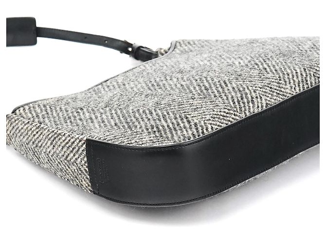 Coach Borsa a spalla 8121 in lana grigia spina di pesce - vista 11