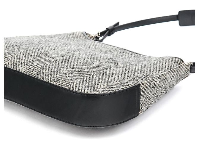 Coach Borsa a spalla 8121 in lana grigia spina di pesce - vista 12