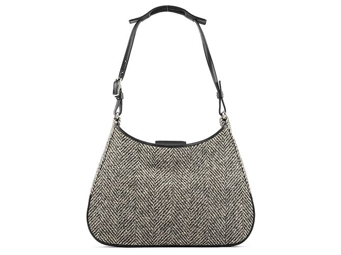 Coach Borsa a spalla 8121 in lana grigia spina di pesce - vista 3