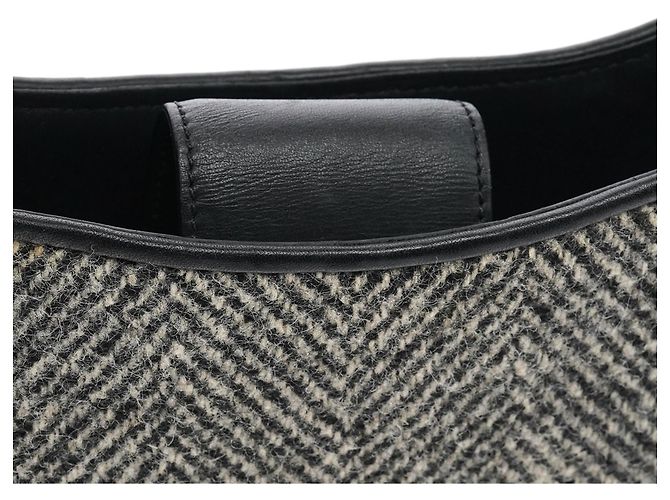 Coach Borsa a spalla 8121 in lana grigia spina di pesce - vista 8