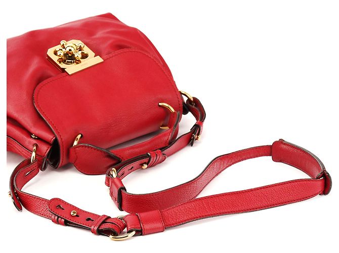 Chloé Borsa 2-Way Elsie in pelle rossa - vista 11