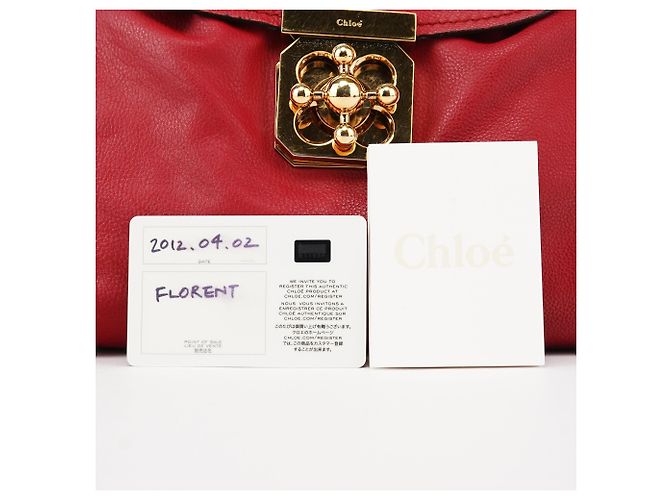 Chloé Borsa 2-Way Elsie in pelle rossa - vista 12