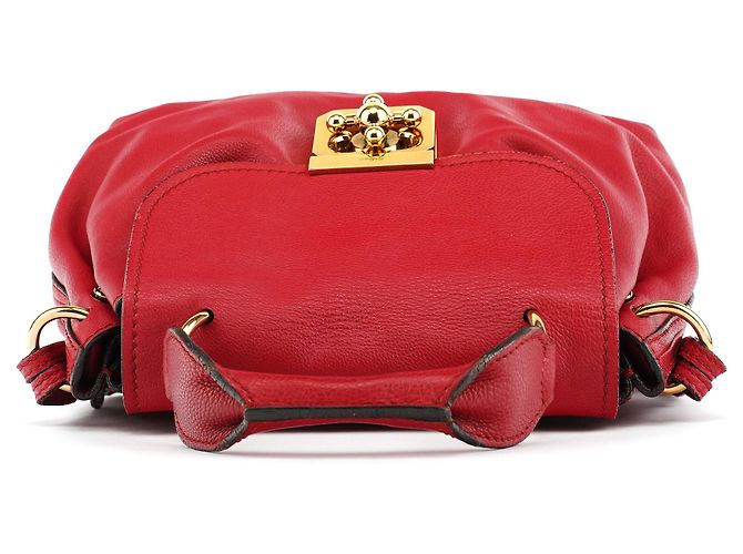 Chloé Borsa 2-Way Elsie in pelle rossa - vista 4