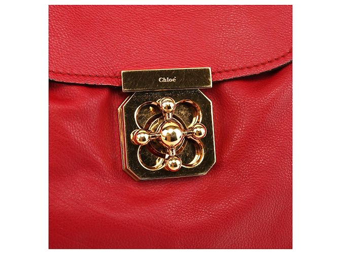 Chloé Borsa 2-Way Elsie in pelle rossa - vista 6