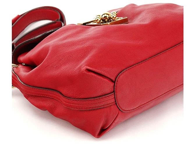 Chloé Borsa 2-Way Elsie in pelle rossa - vista 9