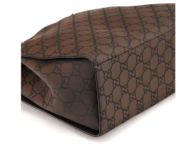 Bamboo Gucci 002 1010 Borsa Tote in tela GG marrone con bambù - vista 6