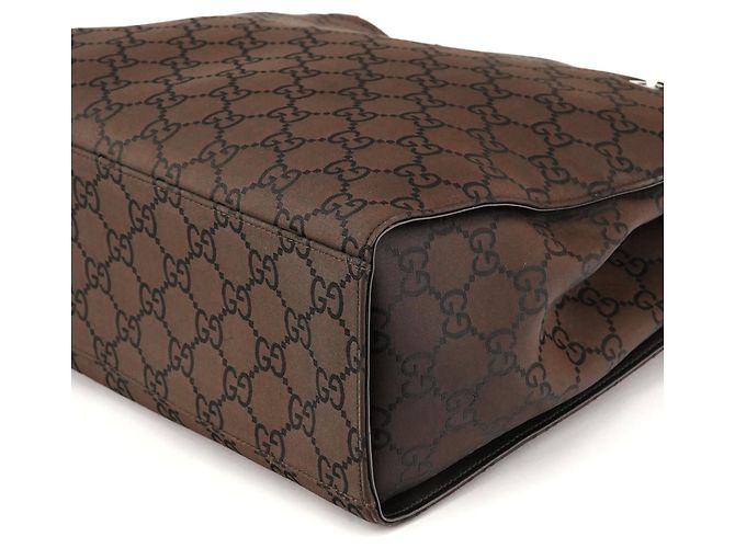 Bamboo Gucci 002 1010 Borsa Tote in tela GG marrone con bambù - vista 7