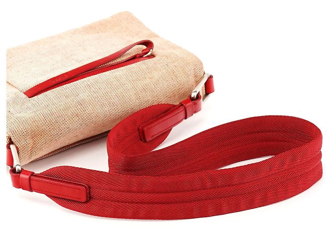 Prada Borsa a tracolla 1999 Red Canvas Canapa - vista 10