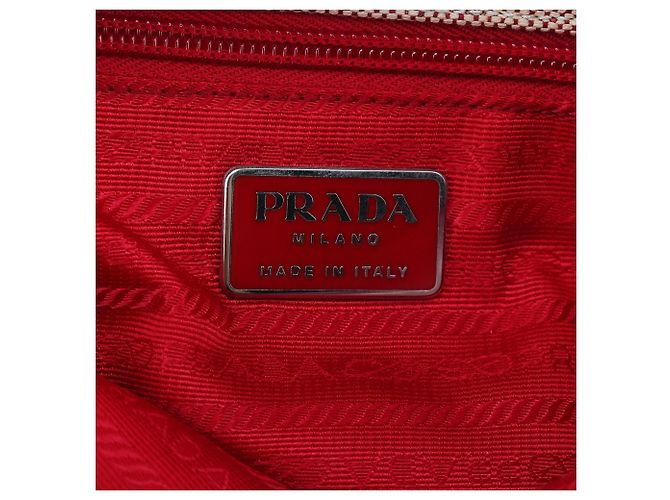 Prada Borsa a tracolla 1999 Red Canvas Canapa - vista 11