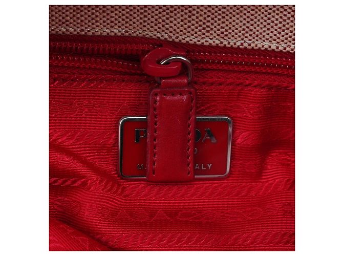Prada Borsa a tracolla 1999 Red Canvas Canapa - vista 12