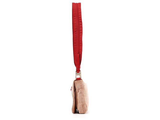 Prada Borsa a tracolla 1999 Red Canvas Canapa - vista 2