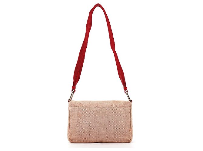 Prada Borsa a tracolla 1999 Red Canvas Canapa - vista 3