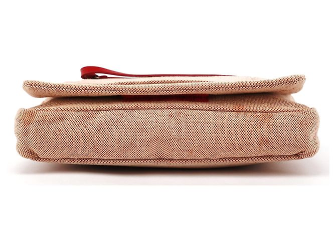 Prada Borsa a tracolla 1999 Red Canvas Canapa - vista 5