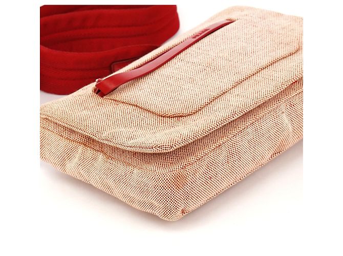 Prada Borsa a tracolla 1999 Red Canvas Canapa - vista 8