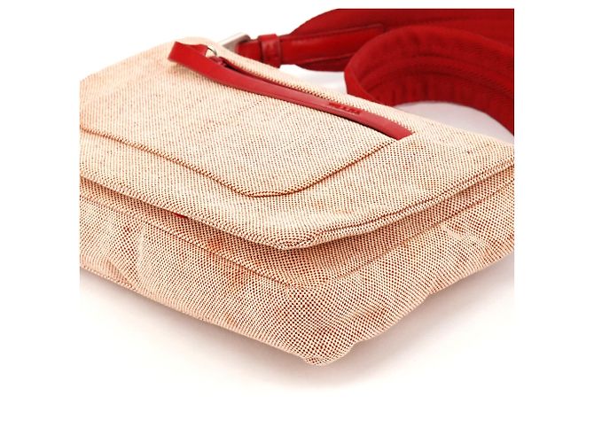 Prada Borsa a tracolla 1999 Red Canvas Canapa - vista 9
