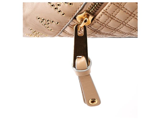 Marc Jacobs Borsa Tote Irina con borchie in pelle beige - vista 6