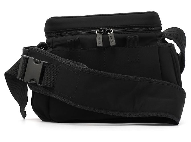 Miu Miu Borsa a tracolla tattica in nylon nero - vista 4