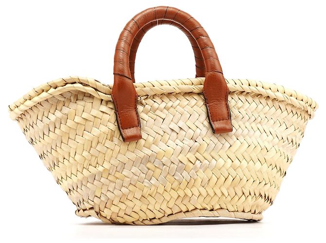 Chloé Borsa Cesto Marcie in Raphia Beige Brown - vista 3