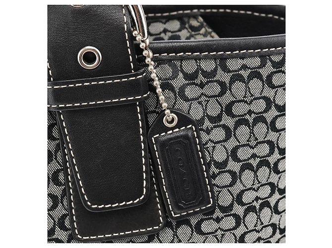 Coach 6383 Grey Black Signature Soho Tote Bag - vista 5