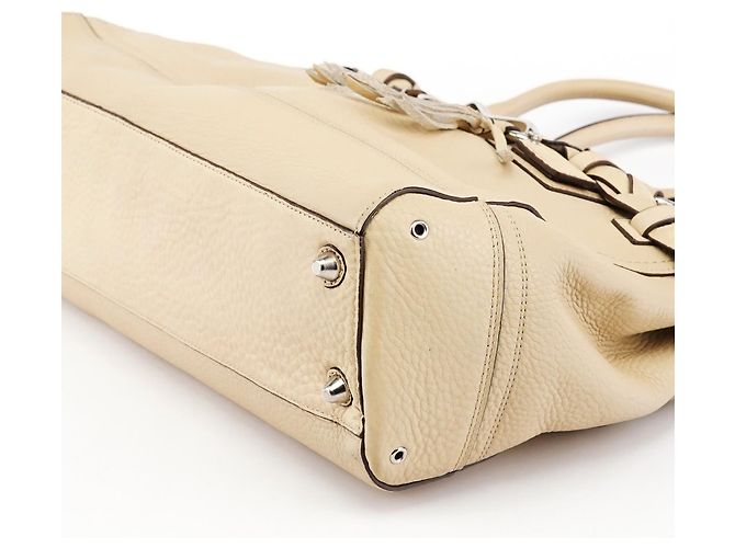 Coach Borsa Tote Hamptons in pelle martellata beige F13087 - vista 10