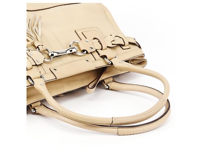 Coach Borsa Tote Hamptons in pelle martellata beige F13087 - vista 11