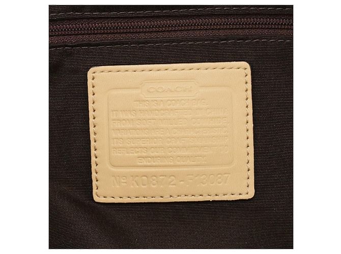Coach Borsa Tote Hamptons in pelle martellata beige F13087 - vista 12