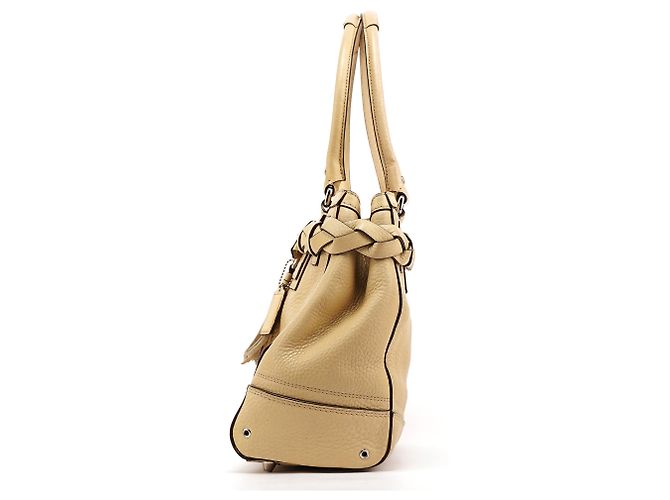 Coach Borsa Tote Hamptons in pelle martellata beige F13087 - vista 2