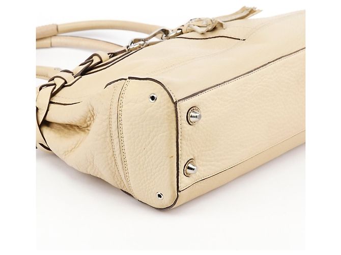Coach Borsa Tote Hamptons in pelle martellata beige F13087 - vista 9