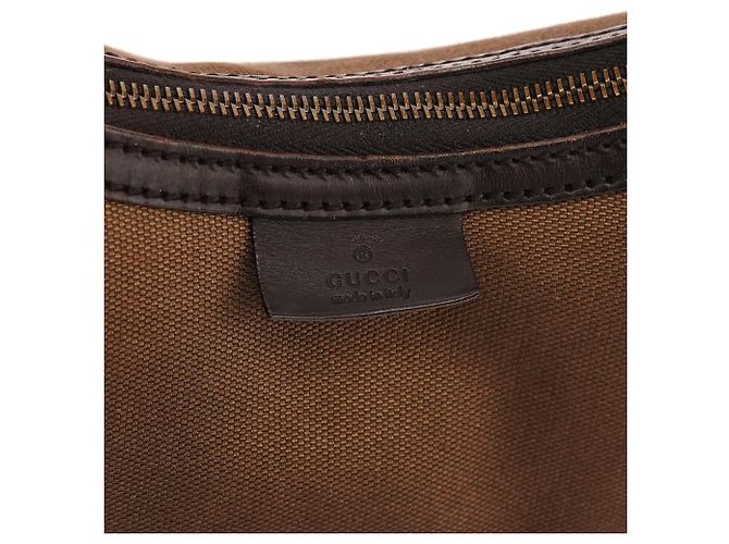 Gucci 2003 Brown Canvas Hobo Bag mit Webbing-Gurt - Ansicht 6