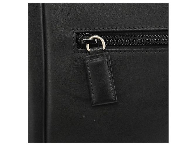 Prada Bolsa de ombro em couro preto com fivela Fall 1999 - vista 11