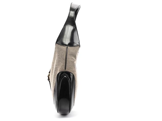 Gucci 001 3306 Borsa a tracolla Jackie in tela Beige Black Canvas - vista 2