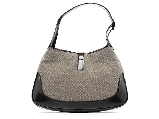Gucci 001 3306 Borsa a tracolla Jackie in tela Beige Black Canvas - vista 3