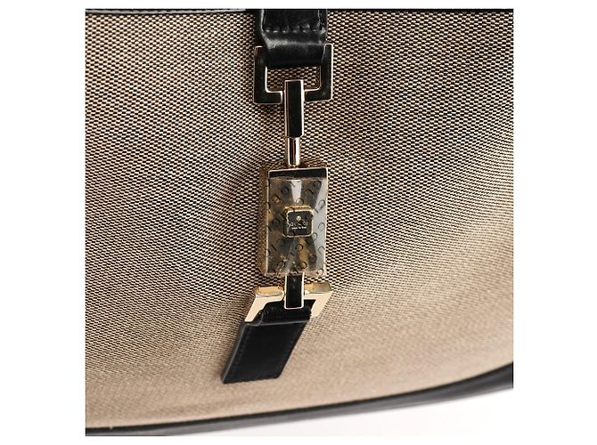 Gucci 001 3306 Borsa a tracolla Jackie in tela Beige Black Canvas - vista 5