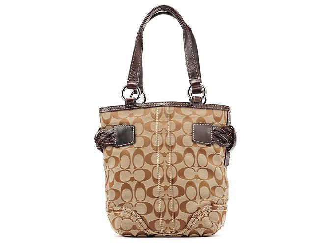 Coach Borsa Tote Soho Signature 5088 Beige Brown - vista 3
