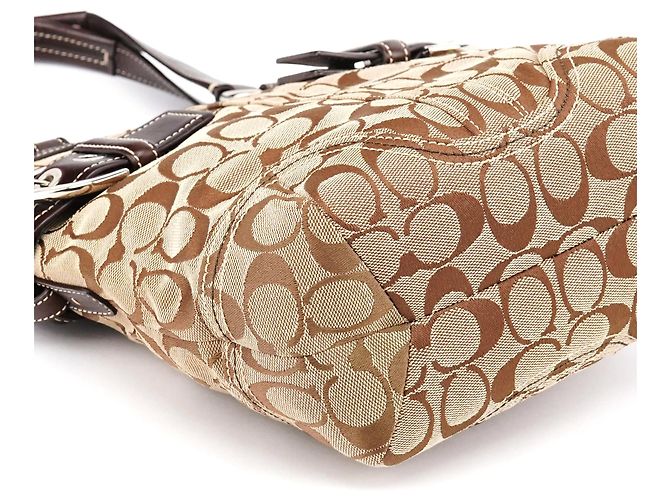 Coach Borsa Tote Soho Signature 5088 Beige Brown - vista 6