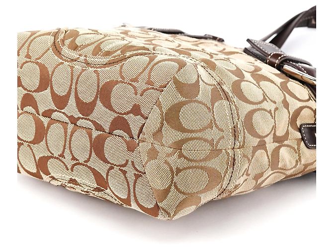 Coach Borsa Tote Soho Signature 5088 Beige Brown - vista 7