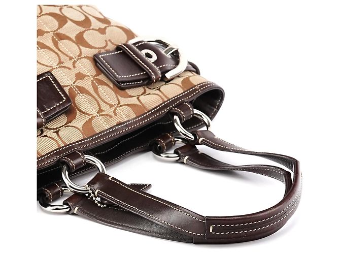 Coach Borsa Tote Soho Signature 5088 Beige Brown - vista 8