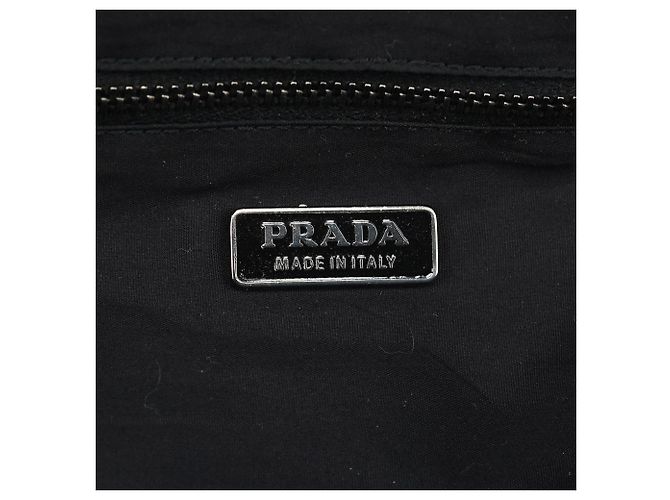 Prada Borsa a spalla BN0245 in cotone nero con bottone a pressione - vista 14