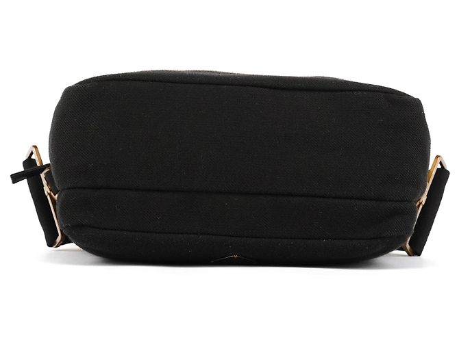 Prada Borsa a spalla BN0245 in cotone nero con bottone a pressione - vista 5