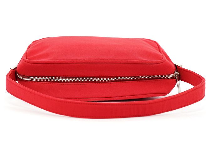 Miu Miu Vintage rote Nylon-Schultertasche - Ansicht 4