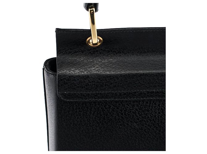 Bamboo Gucci Borsa in pelle nera con manico in bambù - vista 10