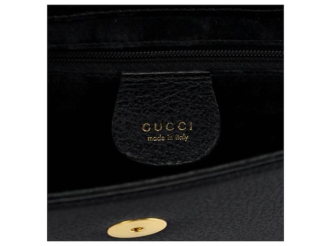 Bamboo Gucci Borsa in pelle nera con manico in bambù - vista 14