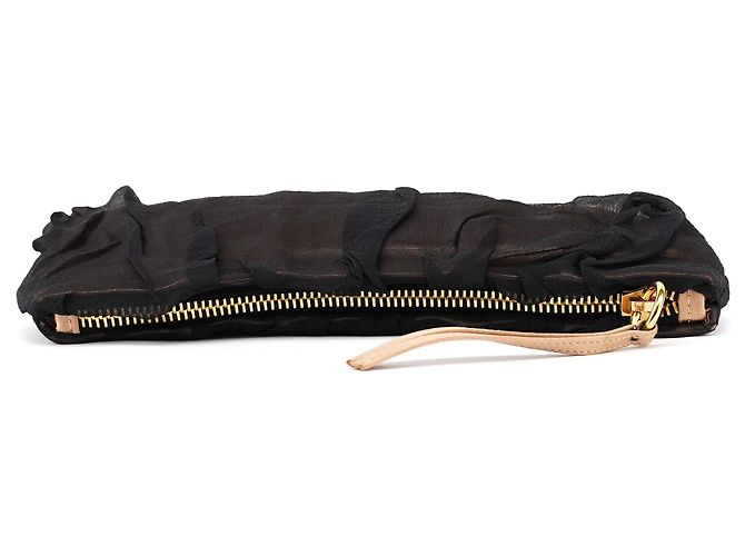 Chloé Clutch in seta nero arricciato - vista 3