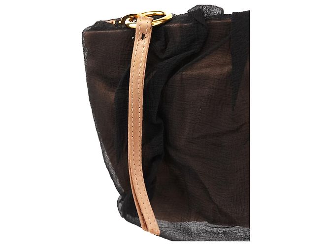 Chloé Clutch in seta nero arricciato - vista 7