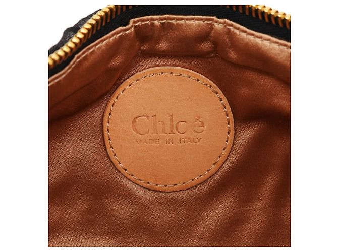 Chloé Clutch in seta nero arricciato - vista 8