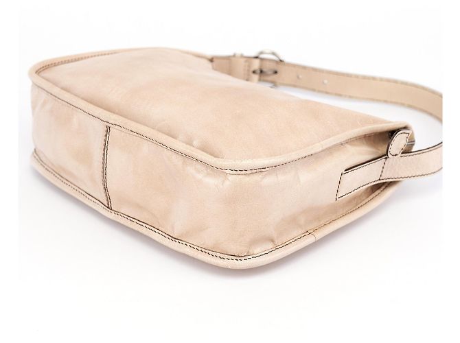Miu Miu Borsa a tracolla hobo in pelle di agnello beige - vista 10