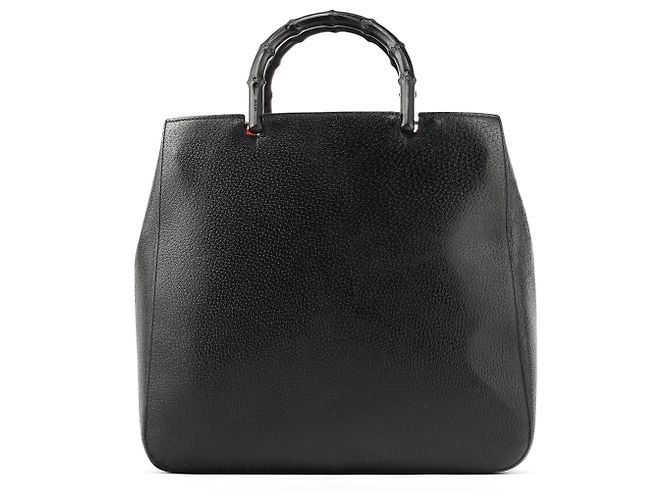 Bamboo Gucci 002 1060 Borsa Tote in pelle nera con bambù - vista 3